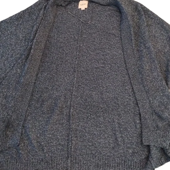 Harlow Plus Size Black Heather Open Front Knit Cardigan | Plus O/S - Picture 3 of 7